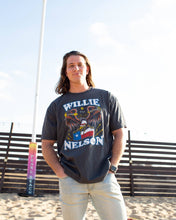 Load image into Gallery viewer, Willie Nelson Born For Trouble Dark Gray Thrifted Tee