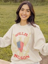 Load image into Gallery viewer, Willie Nelson Eagle Shield Sand Thrifted Graphic Sweatshirt