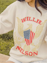 Load image into Gallery viewer, Willie Nelson Eagle Shield Sand Thrifted Graphic Sweatshirt