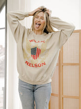Load image into Gallery viewer, Willie Nelson Eagle Shield Sand Thrifted Graphic Sweatshirt
