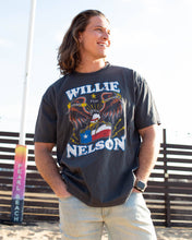 Load image into Gallery viewer, Willie Nelson Born For Trouble Dark Gray Thrifted Tee
