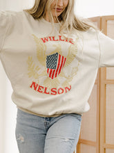 Load image into Gallery viewer, Willie Nelson Eagle Shield Sand Thrifted Graphic Sweatshirt

