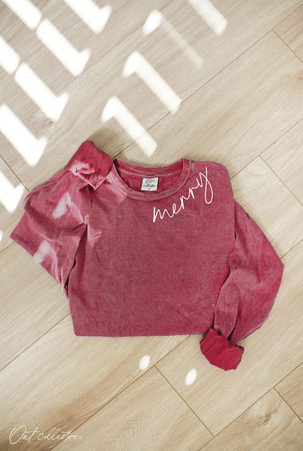 Merry Mineral Washed Long Sleeve Graphic Tee